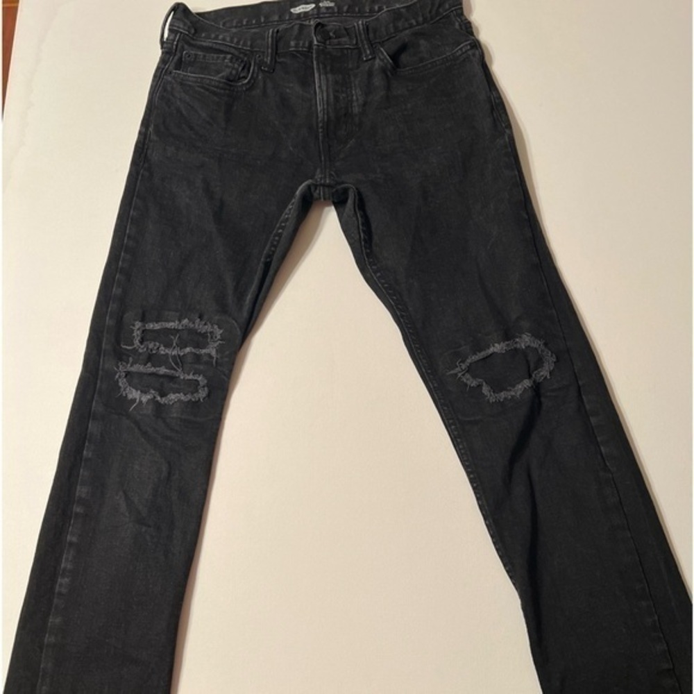 EUC Old Navy Jeans‎ Men's 30x32 Slim Straight Black Flex stretch Denim (A2)
